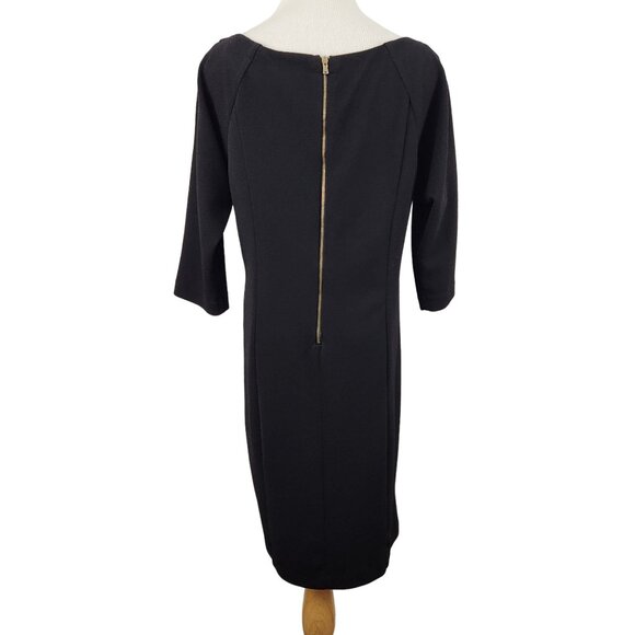 Julian Taylor Dress Women's Size 14 Round Neck Long Sleeve Sheath Color Block - Picture 3 of 8